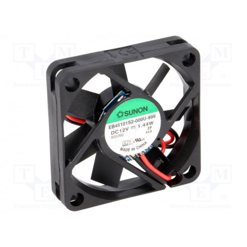 EB45101S2-000U-999; Fan: DC; axial; 12VDC; 45x45x10mm; 15.6m3/h; 27dBA; slide bearing; SUNON