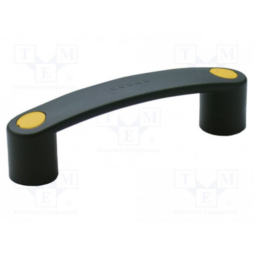 260231-C4; Handle; Mat: technopolymer (PA); black; H: 40.5mm; L: 147mm; yellow; ELESA+GANTER