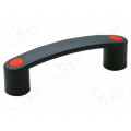 260251-C6; Handle; Mat: technopolymer (PA); black; H: 42mm; L: 159mm; red; ELESA+GANTER