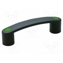 260361-C17; Handle; Mat: polypropylene; black; H: 45mm; L: 150mm; green; W: 28mm; ELESA+GANTER