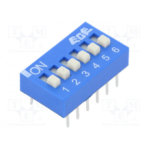 EDS106SZ; Switch: DIP-SWITCH; Poles number: 6; OFF-ON; 0.025A/24VDC; Pos: 2; ECE