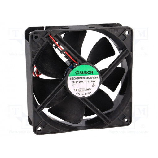 EEC0381B3-000U-A99; Fan: DC; axial; 12VDC; 120x120x38mm; 158m3/h; 37dBA; ball bearing; SUNON