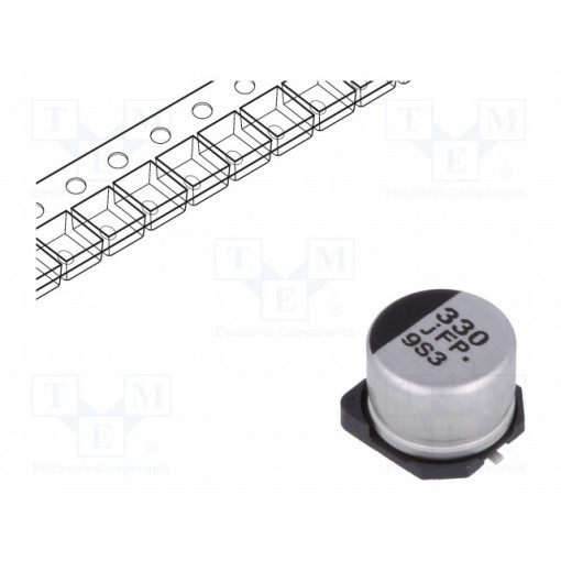 EEEFP0J331AP; Capacitor: electrolytic; low impedance; 330uF; 6.3VDC; Case: E; PANASONIC