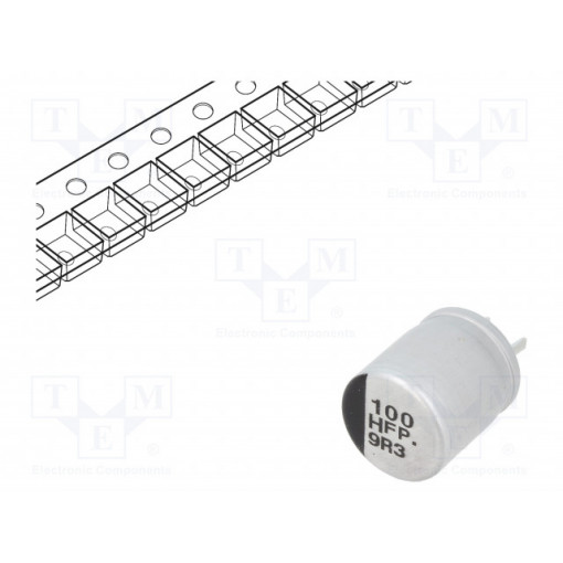 EEEFP1H101AP; Capacitor: electrolytic; low impedance; 100uF; 50VDC; Case: F; FP; PANASONIC