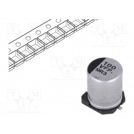 EEEFP1V101AP; Capacitor: electrolytic; low impedance; 100uF; 35VDC; Case: F; FP; PANASONIC