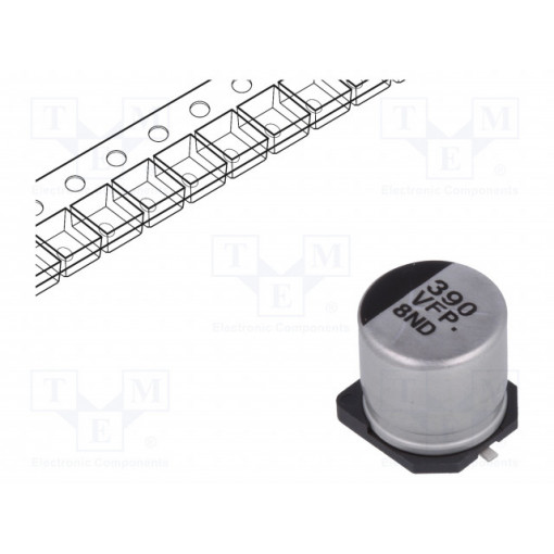 EEEFPV391UAP; Capacitor: electrolytic; low impedance; 390uF; 35VDC; Case: G; FP; PANASONIC