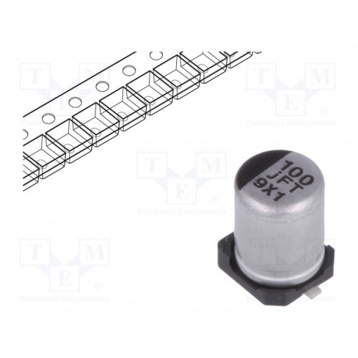 EEEFT0J101AR; Capacitor: electrolytic; low impedance; 100uF; 6.3VDC; Case: B; PANASONIC