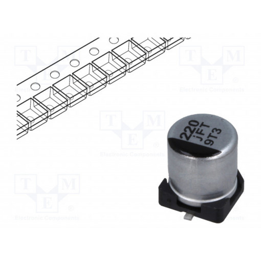 EEEFT0J221AR; Capacitor: electrolytic; low impedance; 220uF; 6.3VDC; Case: C; PANASONIC