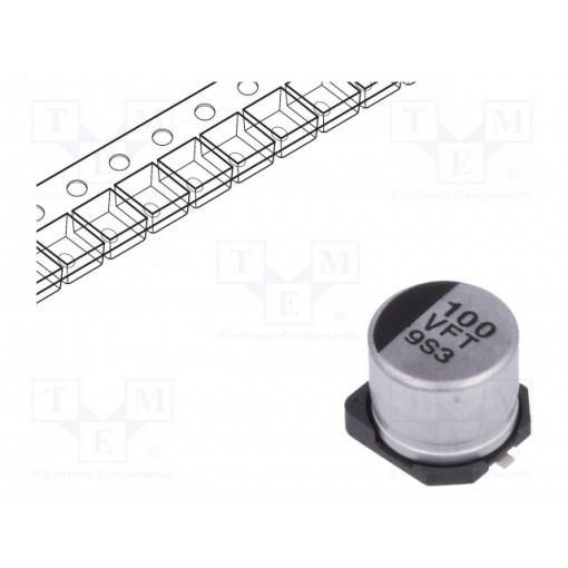 EEEFT1V101AP; Capacitor: electrolytic; low impedance; 100uF; 35VDC; Case: D; FT; PANASONIC