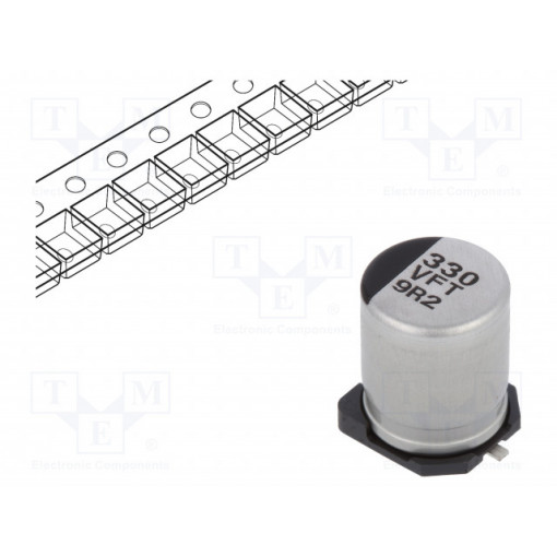 EEEFT1V331AP; Capacitor: electrolytic; low impedance; 330uF; 35VDC; Case: F; FT; PANASONIC