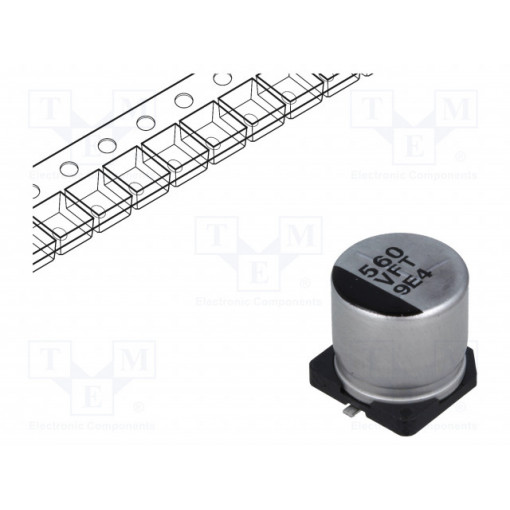 EEEFT1V561AP; Capacitor: electrolytic; low impedance; 560uF; 35VDC; Case: G; FT; PANASONIC