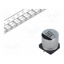 EEHZA1H101P; Capacitor: hybrid; 100uF; 50VDC; ESR: 28mΩ; ZA; SMD; ±20%; -55÷105°C; PANASONIC