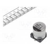 EEHZA1V220R; Capacitor: hybrid; 22uF; 35VDC; ESR: 100mΩ; ZA; SMD; ±20%; -55÷105°C; PANASONIC