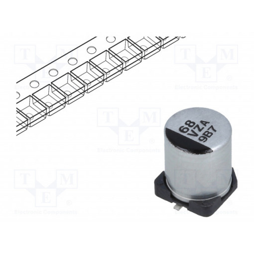 EEHZA1V680XP; Capacitor: hybrid; 68uF; 35VDC; ESR: 35mΩ; ZA; SMD; ±20%; -55÷105°C; PANASONIC