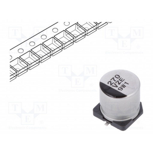 EEHZE1V271P; Capacitor: hybrid; 270uF; 35VDC; ESR: 20mΩ; ZE; SMD; ±20%; -55÷125°C; PANASONIC