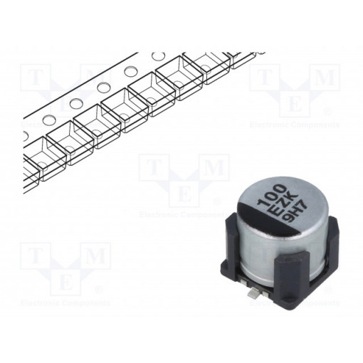 EEHZK1E101UV; Capacitor: hybrid; 100uF; 25VDC; ESR: 50mΩ; ZKU; SMD; ±20%; -55÷125°C; PANASONIC