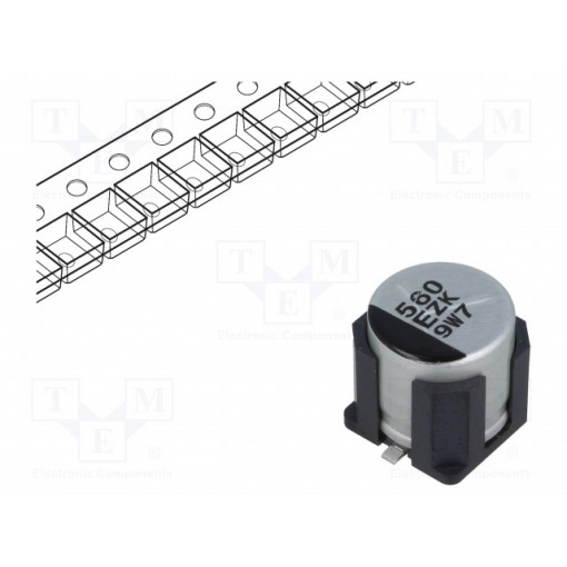 EEHZK1E561UV; Capacitor: hybrid; 560uF; 25VDC; ESR: 20mΩ; ZKU; SMD; ±20%; -55÷125°C; PANASONIC