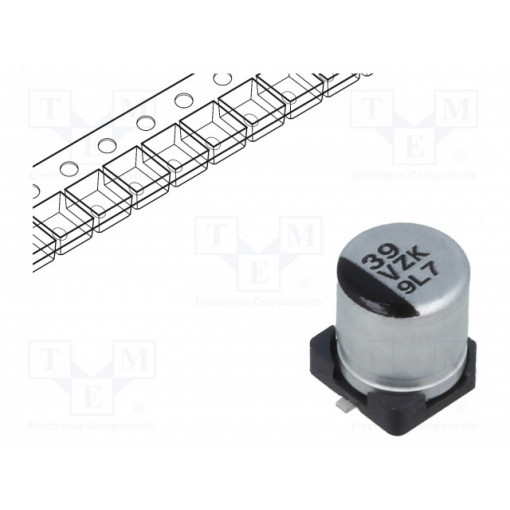 EEHZK1V390UR; Capacitor: hybrid; 39uF; 35VDC; ESR: 100mΩ; ZKU; SMD; ±20%; -55÷125°C; PANASONIC