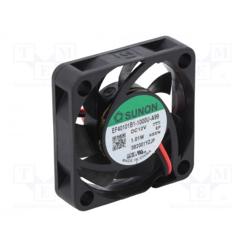 EF40101B1-1000U-A99; Fan: DC; axial; 12VDC; 40x40x10mm; 13.59m3/h; 27.3dBA; ball bearing; SUNON