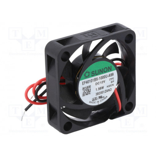 EF40101BX-1000U-A99; Fan: DC; axial; 12VDC; 40x40x10mm; 16.99m3/h; 33.7dBA; ball bearing; SUNON