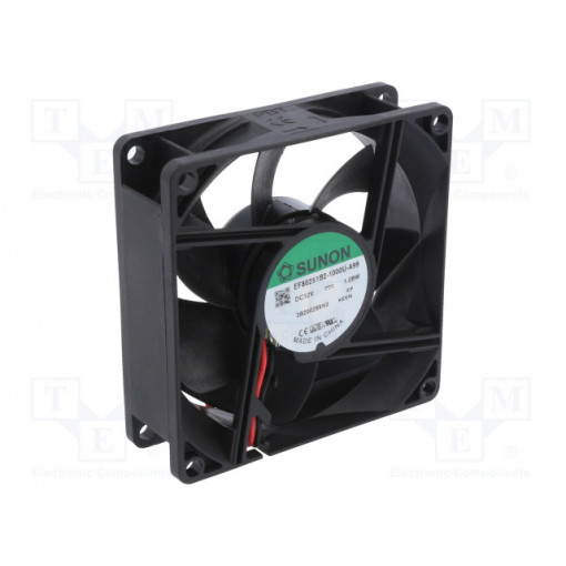 EF80251B2-1000U-A99; Fan: DC; axial; 12VDC; 80x80x25mm; 62.86m3/h; 30dBA; ball bearing; SUNON