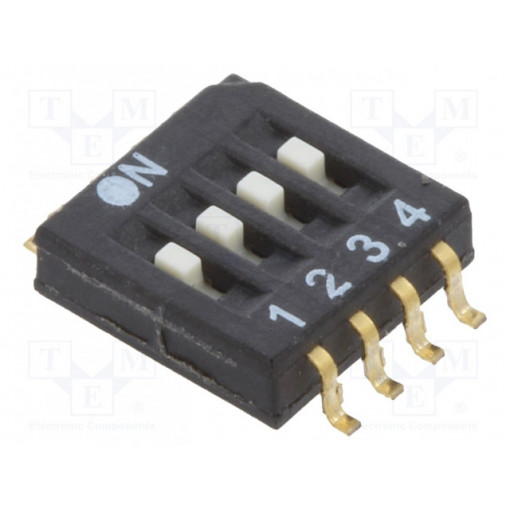 EHS104LT; Switch: DIP-SWITCH; Poles number: 4; OFF-ON; 0.025A/24VDC; Pos: 2; ECE