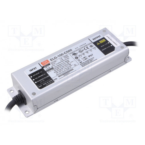ELG-100-C500-3Y; Power supply: switched-mode; LED; 100W; 100÷200VDC; 500mA; IP67; MEAN WELL