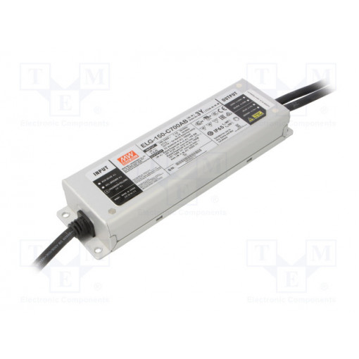 ELG-150-C700AB-3Y; Power supply: switched-mode; LED; 149.8W; 107÷214VDC; 350÷700mA; MEAN WELL