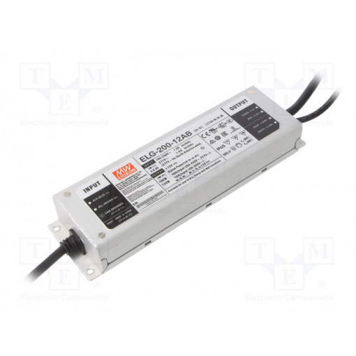 ELG-200-12AB; Power supply: switched-mode; LED; 192W; 12VDC; 11.2÷12.8VDC; 8÷16A; MEAN WELL