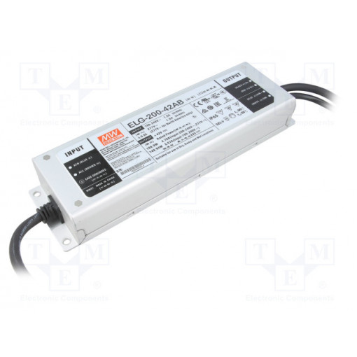 ELG-200-42AB; Power supply: switched-mode; LED; 199.9W; 42VDC; 39÷45VDC; IP65; MEAN WELL