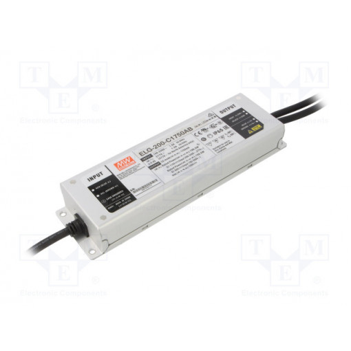 ELG-200-C1750AB; Power supply: switched-mode; LED; 199.5W; 57÷114VDC; 875÷1750mA; MEAN WELL