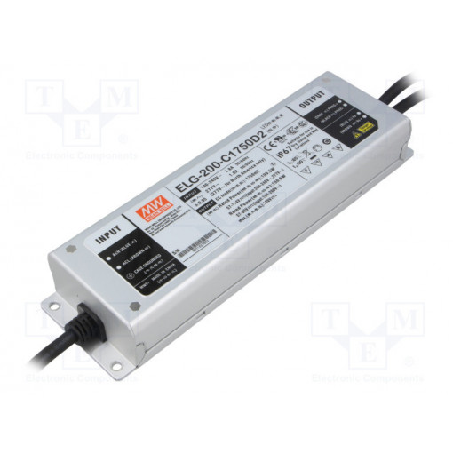 ELG-200-C1750D2; Power supply: switched-mode; LED; 199.5W; 57÷114VDC; 1.75A; IP67; MEAN WELL