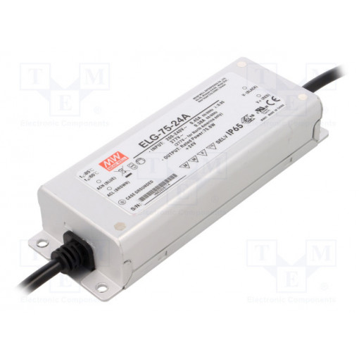 ELG-75-24A; Power supply: switched-mode; LED; 75.6W; 24VDC; 21.6÷26.4VDC; IP65; MEAN WELL