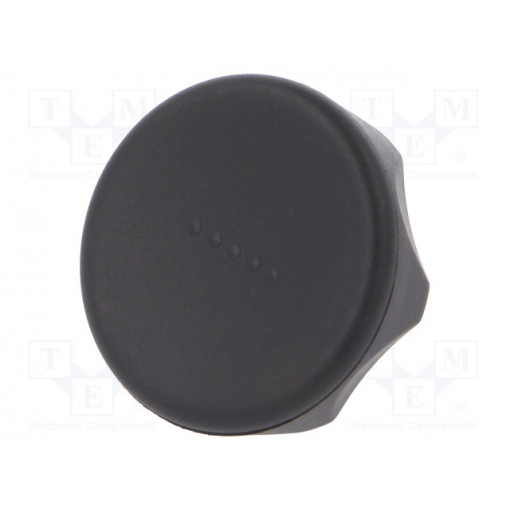 222221-C1; Knob; Ø: 45mm; Ext.thread: M8; 20mm; technopolymer (PA); Cap: black; ELESA+GANTER