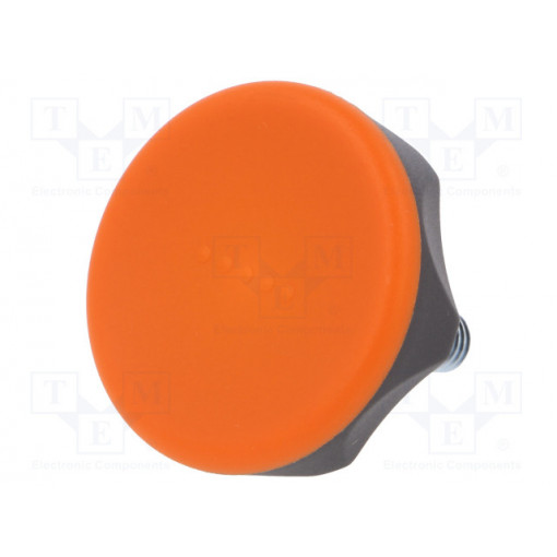 222221-C2; Knob; Ø: 45mm; Ext.thread: M8; 20mm; technopolymer (PA); Cap: orange; ELESA+GANTER