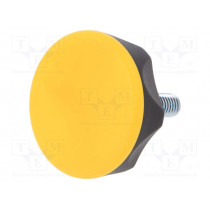 222221-C4; Knob; Ø: 45mm; Ext.thread: M8; 20mm; technopolymer (PA); Cap: yellow; ELESA+GANTER