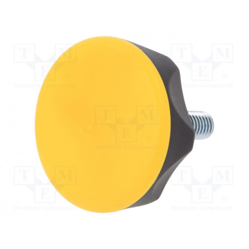 222221-C4; Knob; Ø: 45mm; Ext.thread: M8; 20mm; technopolymer (PA); Cap: yellow; ELESA+GANTER