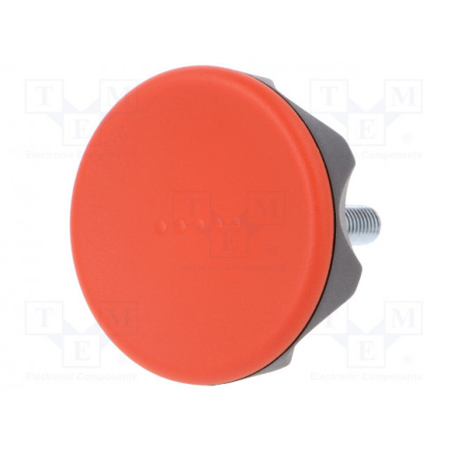 222416-C6; Knob; Ø: 56mm; Ext.thread: M8; 30mm; technopolymer (PA); Cap: red; ELESA+GANTER