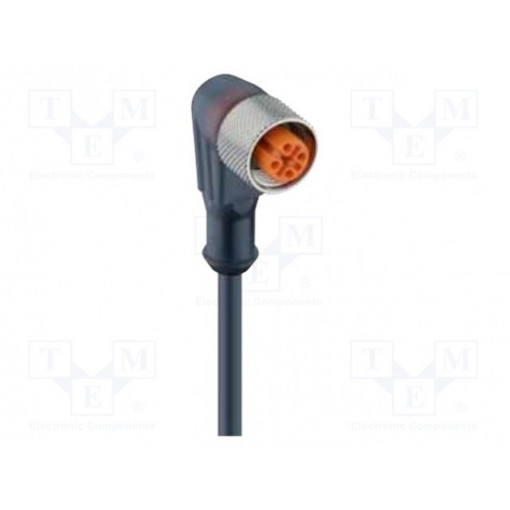 RKWT/LED P 4-225/5M; Connection lead; M12; PIN: 4; angled; 2m; plug; 30VAC; 4A; -25÷80°C; LUMBERG AUTOMATION