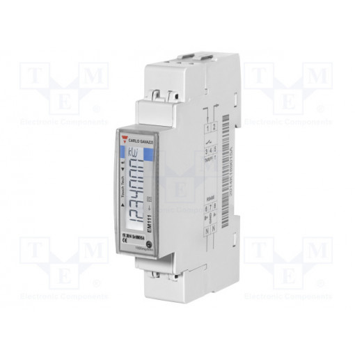 EM111DINAV81XS1X; Electric energy meter; digital; for DIN rail mounting; LCD; 45A; CARLO GAVAZZI