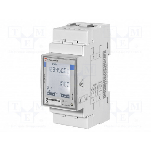 EM112DINAV01XS1X; Electric energy meter; digital; for DIN rail mounting; LCD; 100A; CARLO GAVAZZI