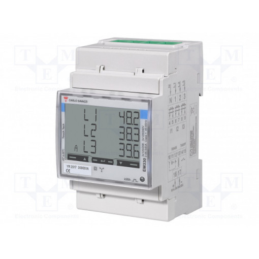 EM330DINAV53HO1X; Electric energy meter; digital; for DIN rail mounting; 5A; IP51; CARLO GAVAZZI