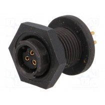 EN2P3F20P; Connector: circular; Series: EN2; socket; female; THT; PIN: 3; 6.5A; SWITCHCRAFT