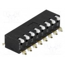 EPM-08-V; Switch: DIP-SWITCH; Poles number: 8; ON-OFF; 0.025A/24VDC; Pos: 2; DIPTRONICS