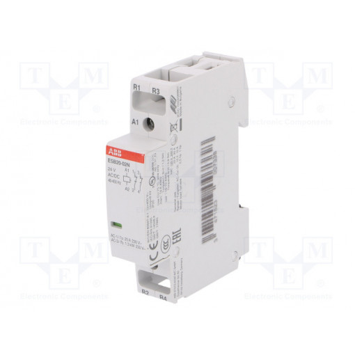 1SBE121111R0102; Contactor: 2-pole installation; NC x2; 24VAC; 24VDC; 20A; DIN; ESB; ABB