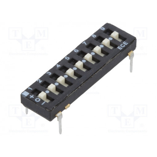 ETA109EZ; Switch: DIP-SWITCH; Poles number: 9; OFF-ON; 0.025A/24VDC; Pos: 2; ECE