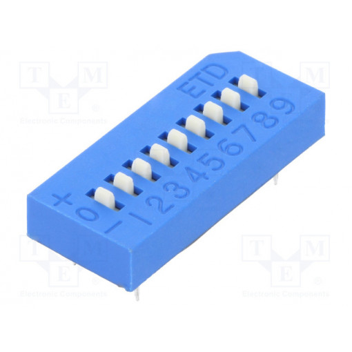 ETD109EZ; Switch: DIP-SWITCH; Poles number: 9; OFF-ON; 0.025A/24VDC; Pos: 2; ECE