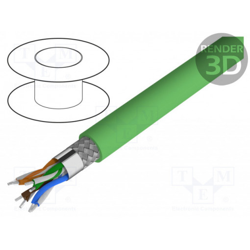 2170890; Wire; ETHERLINE® Cat.5e; 5e; stranded; Cu; 2x2x22AWG; FRNC; green; LAPP KABEL