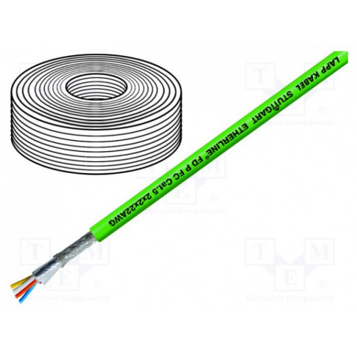 2170893; Wire; ETHERLINE® Cat.5; 5; solid; Cu; 2x2x22AWG; PVC; green; LAPP KABEL