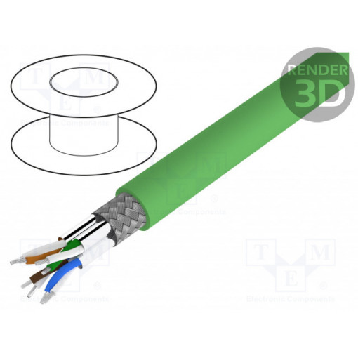 2170931; Wire; S/FTP,ETHERLINE® Cat.6a; 6a; stranded; Cu; 4x2x23AWG; FRNC; LAPP KABEL